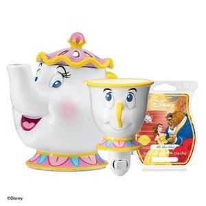Scentsy Mrs. Potts & Chip Warmers with Wax Bar-NEW
